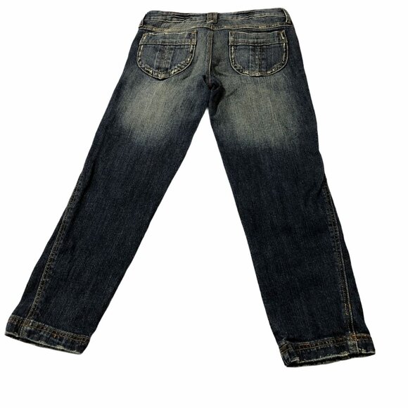 MUDD Jeans Capris Womens Juniors Size 3 Dark Blue Wash Pockets Pants Straight Le - Picture 5 of 7